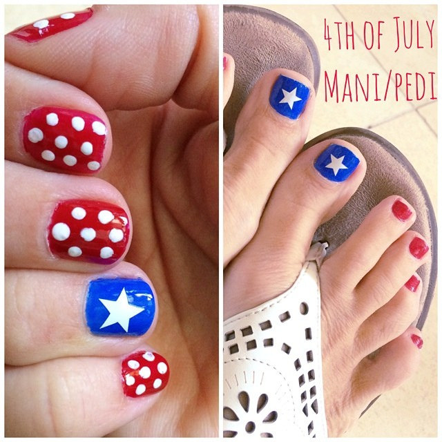Fourth of July Manicure and Pedicure Nails