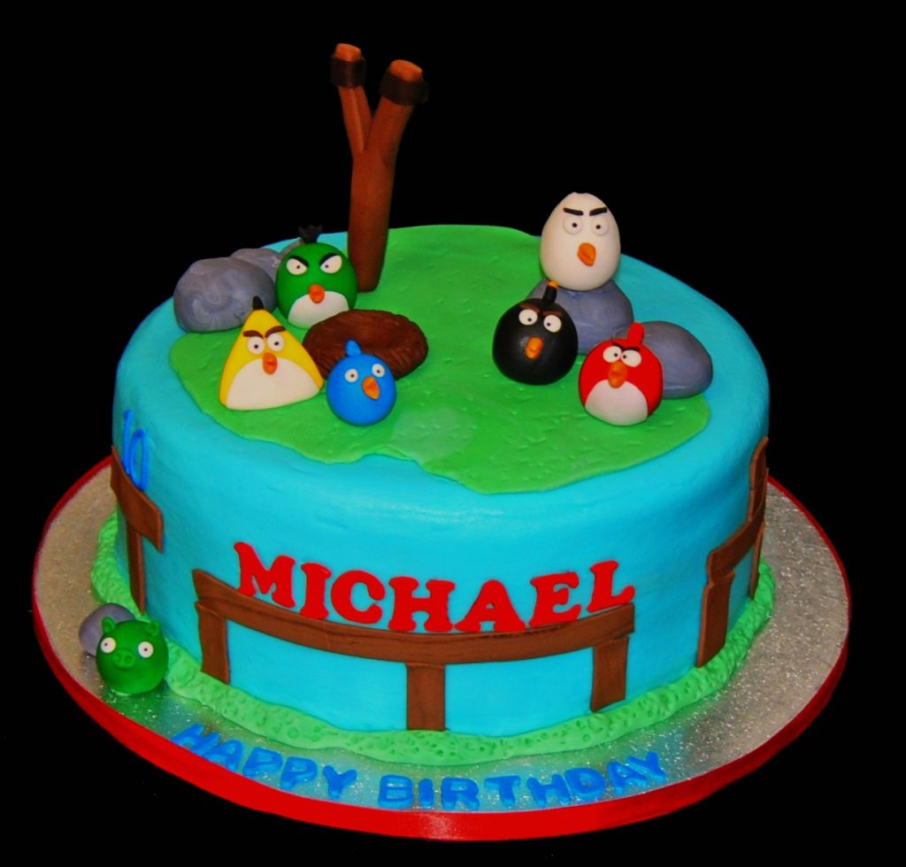 10th birthday Angry Birds cake