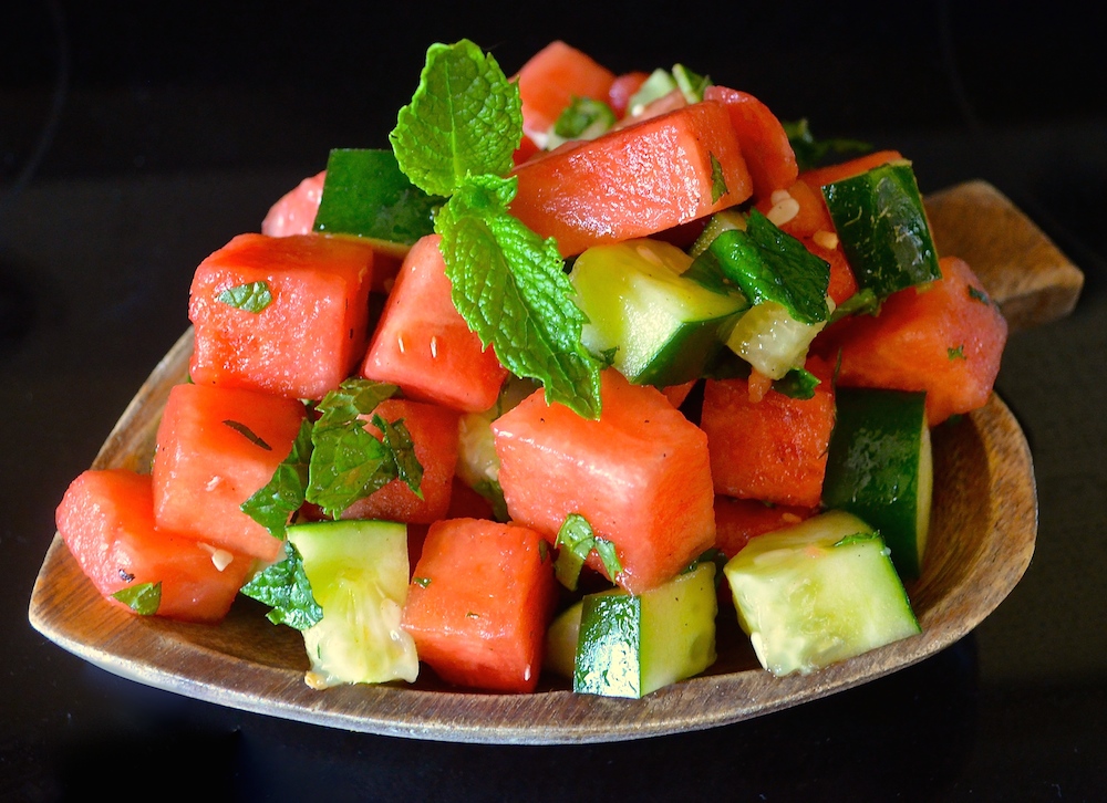 A Virtual Vegan Watermelon Minted Salad