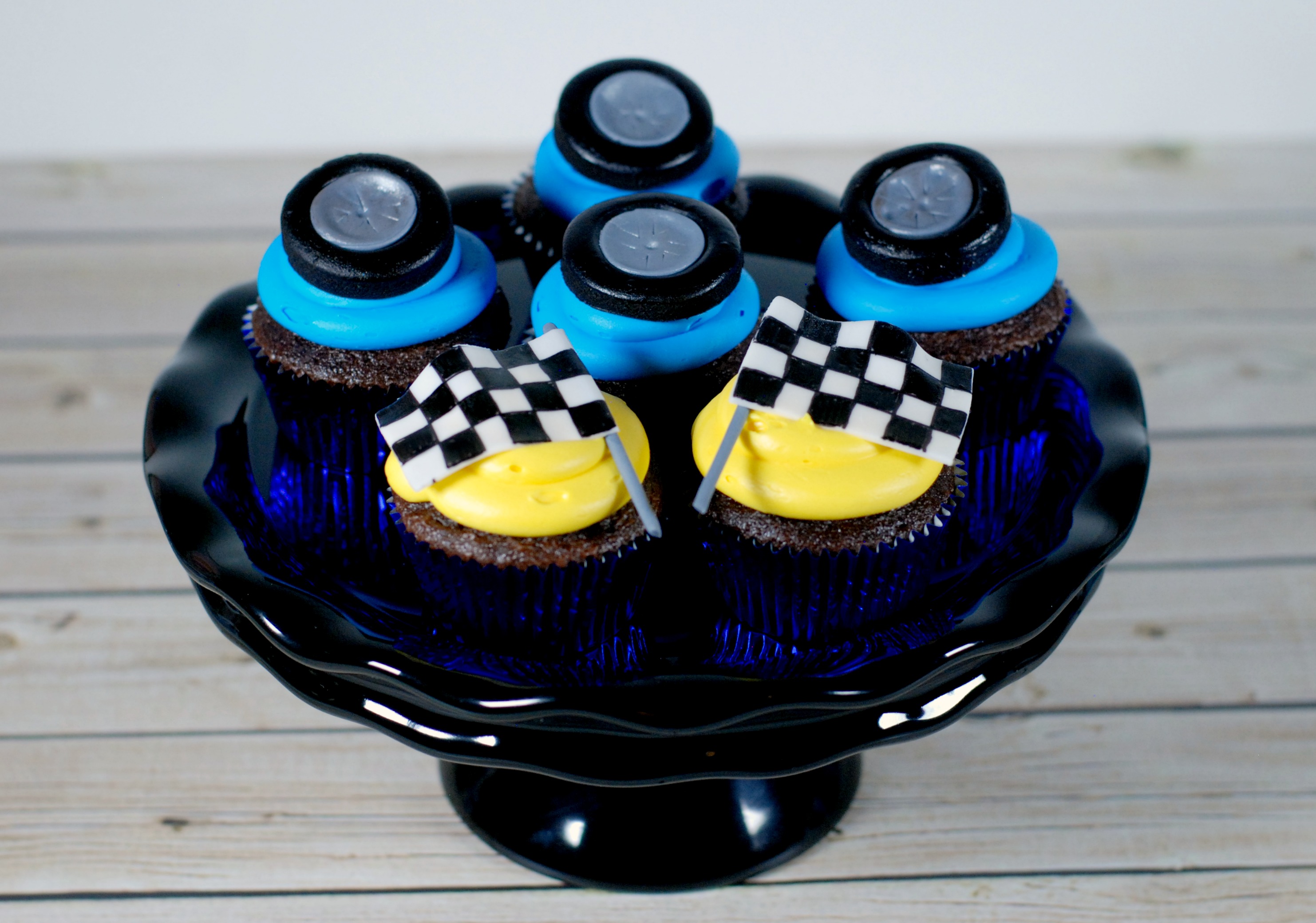 Race Car Themed Cupcake Toppers