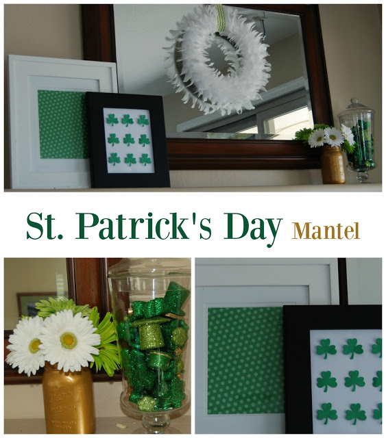 St Patricks Day mantel