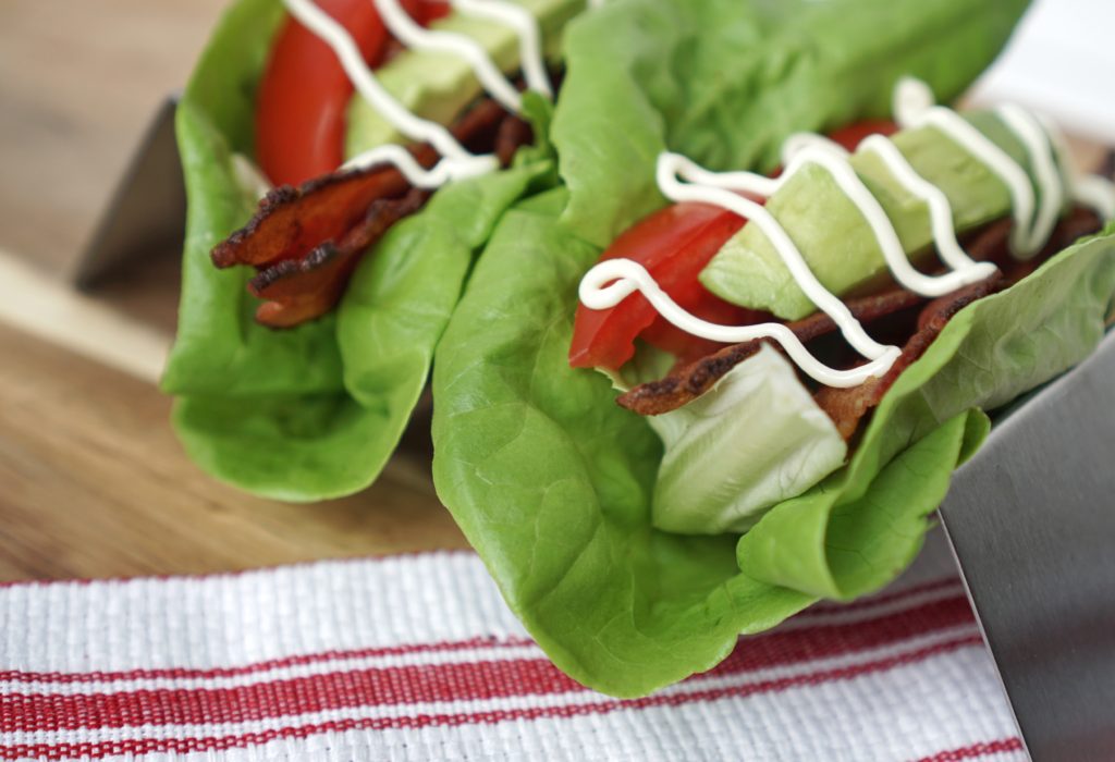 Keto Paleo Avocado Bacon Lettuce Tomato Wraps