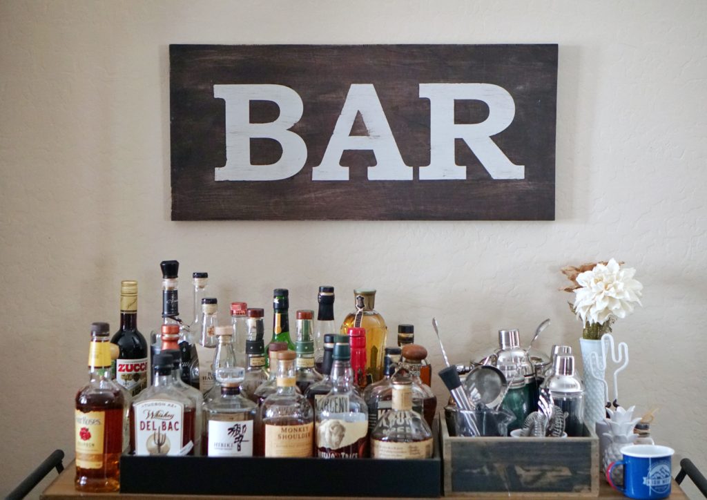 home bar wooden sign