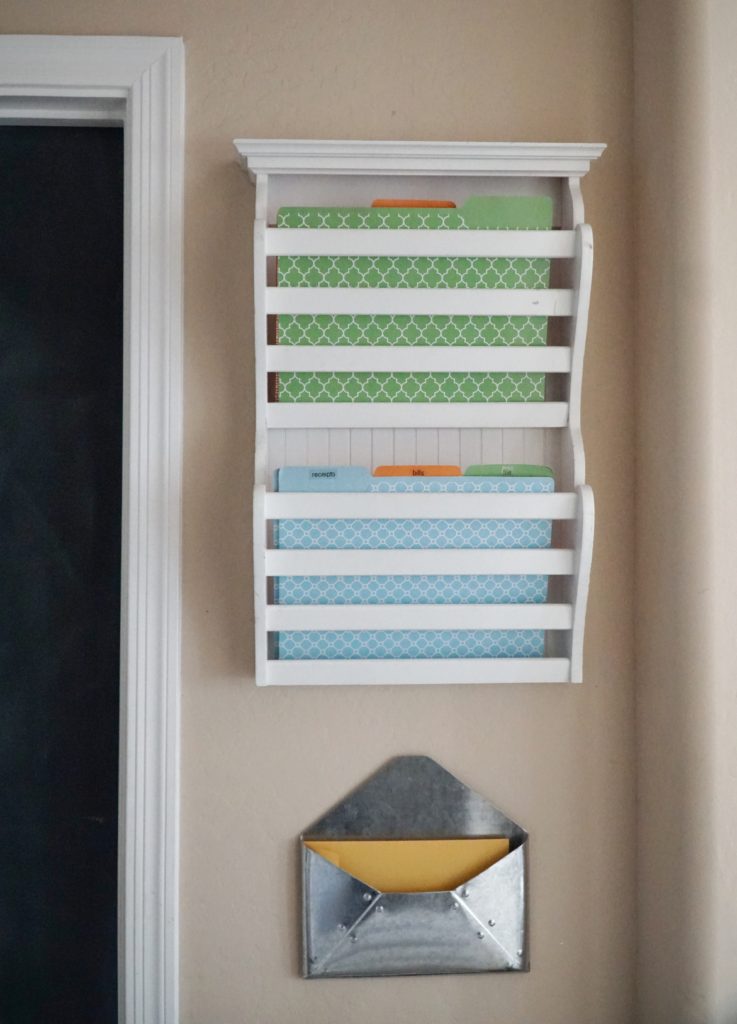 DIY mudroom mail center