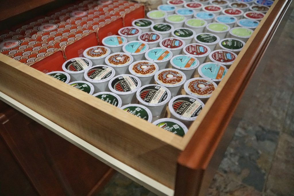 coffee and tea k-cup drawer organizer