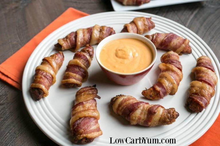 Low Carb Yum oven-baked-bacon-wrapped-chicken-tenders