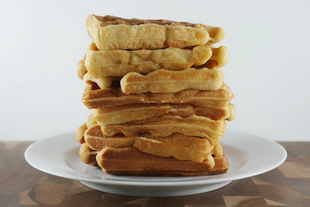 stack of buttermilk waffles