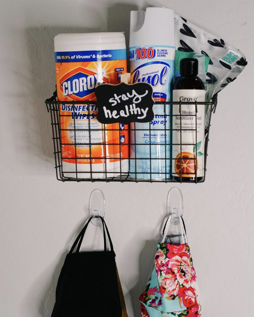 DIY mask and sanitizing station
