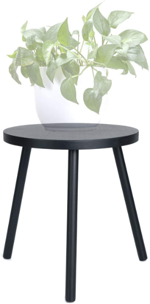 simple black round plant stand